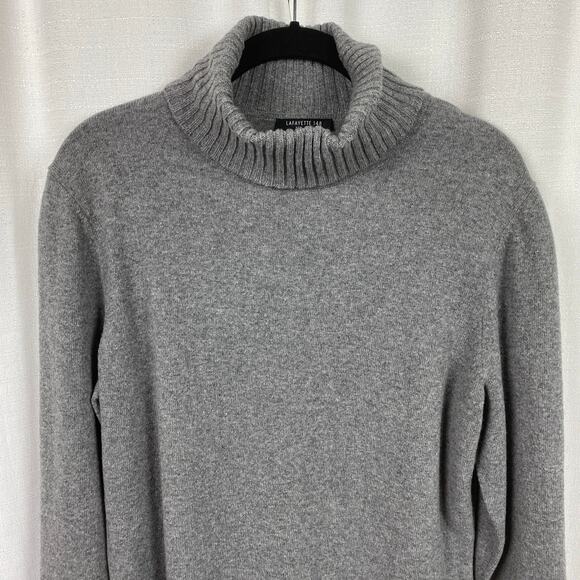 Lafayette 148 Gray Turtleneck Long Sleeve Wool&Cashmere Sweater Sz.L - Picture 2 of 9